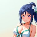 PixAIで松浦果南のビキニLoRAでビーチデート👙🏖️❤️ 3枚目