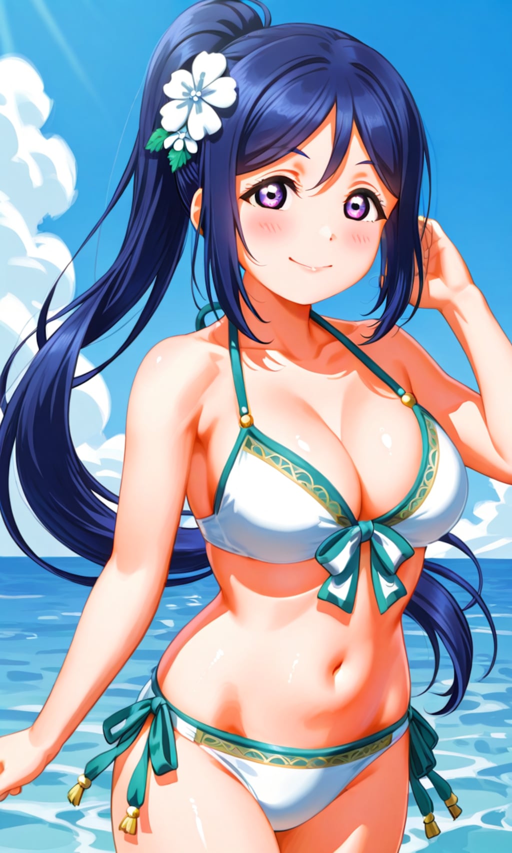 PixAIで松浦果南のビキニLoRAでビーチデート👙🏖️❤️