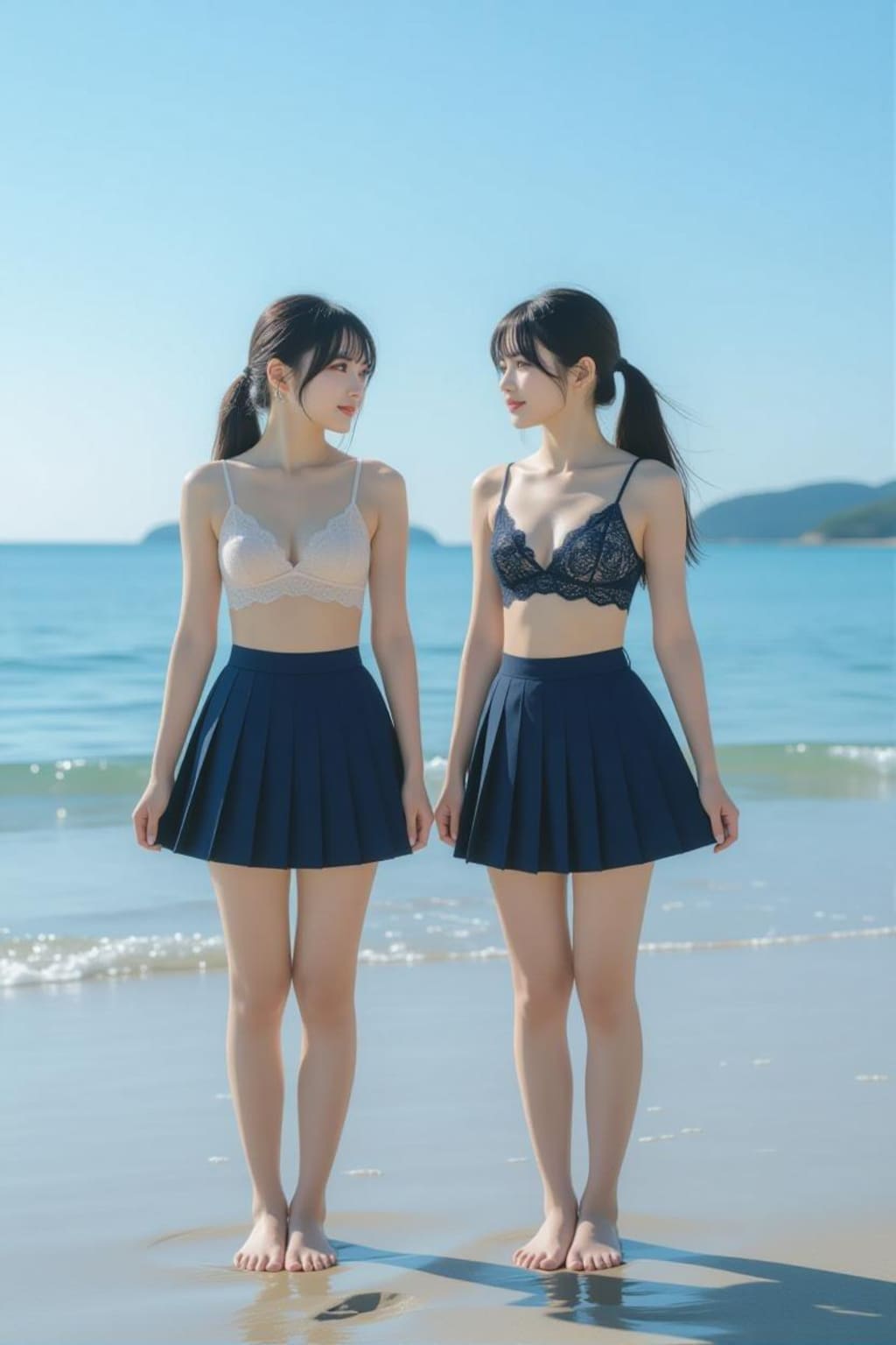 レースとスカート、海