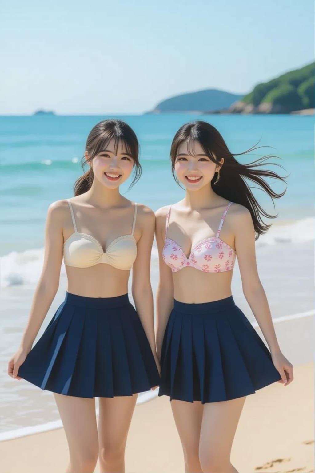 レースとスカート、海