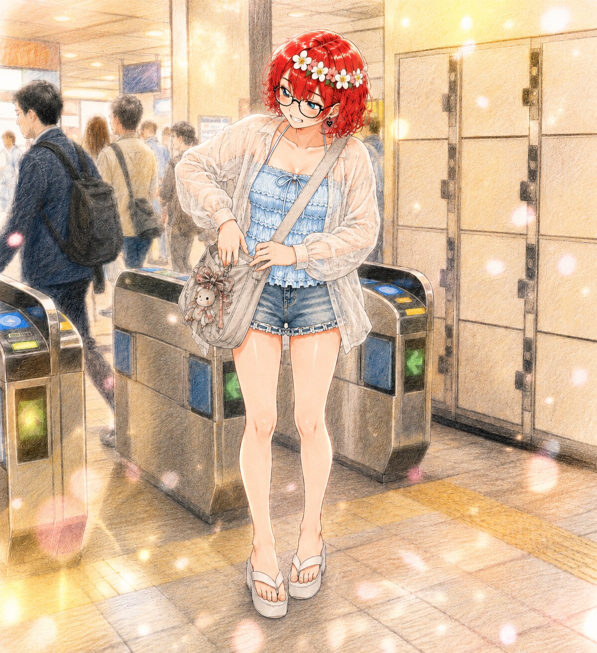 改札前の小さなあわてもの