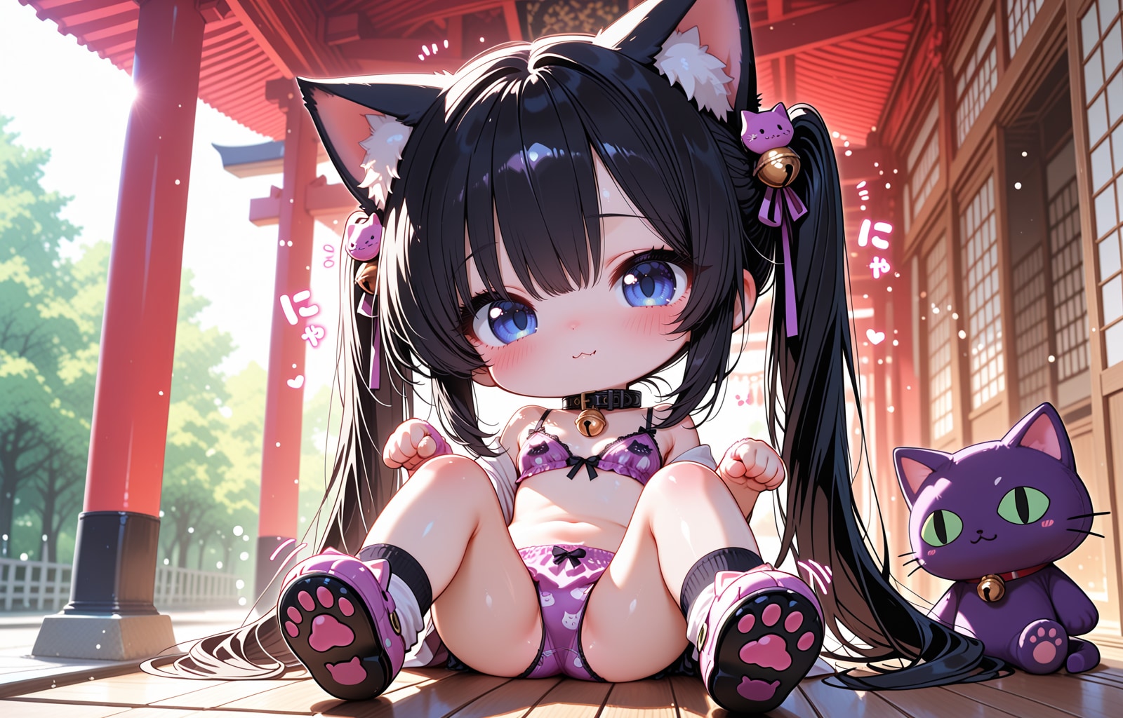 猫下着の娘
