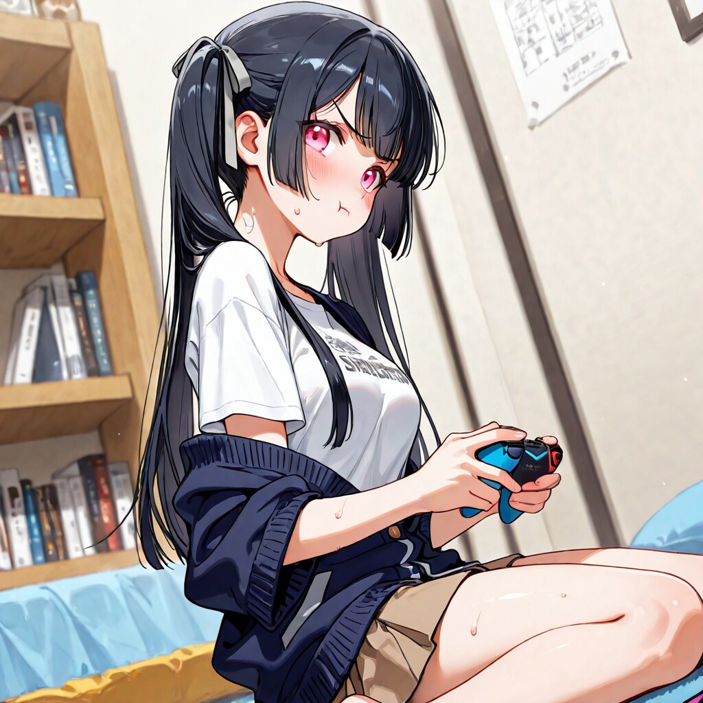負けてふくれっ面になる彼女