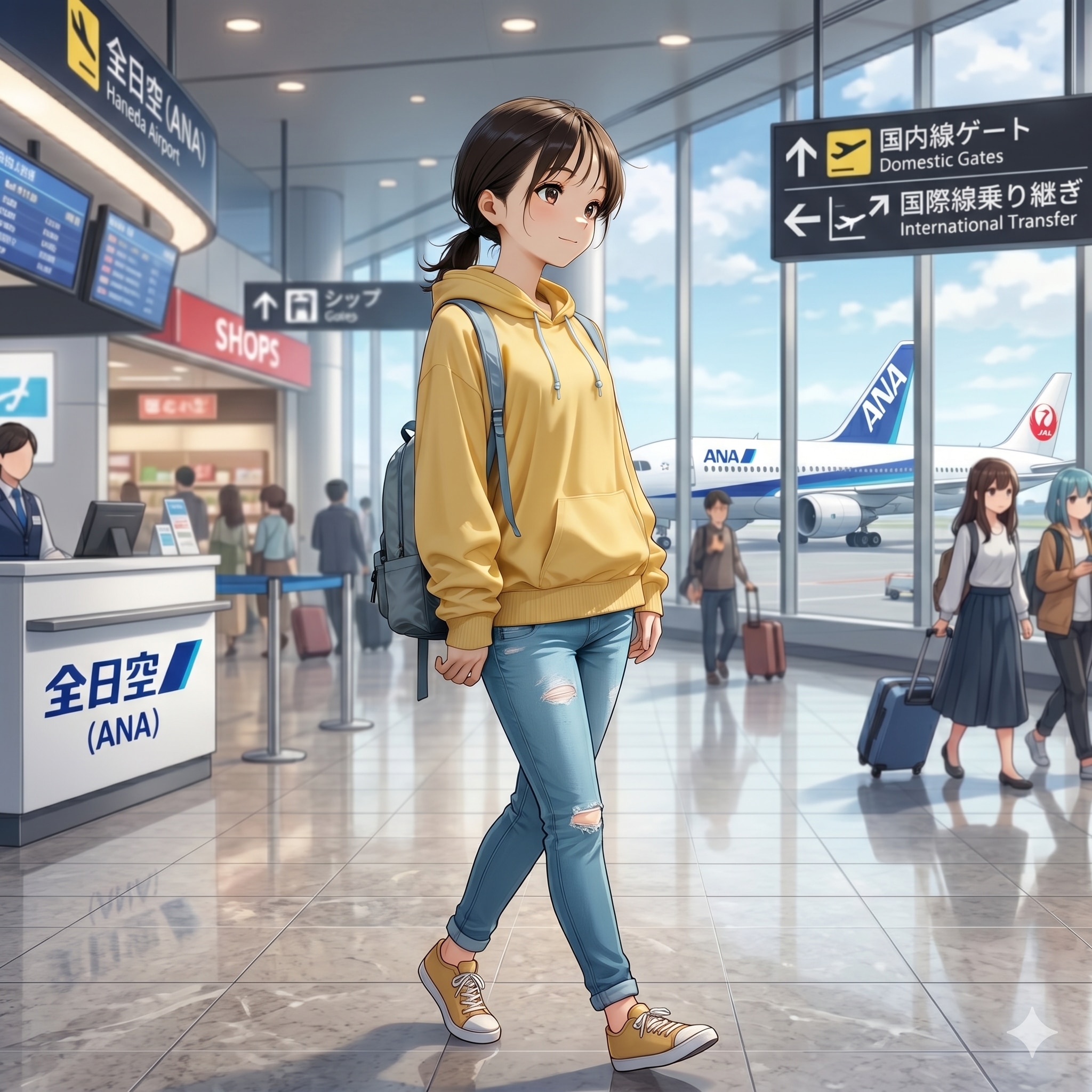 旅に出るくららちゃん（羽田） | の人気AIイラスト・グラビア