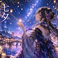 七夕の短冊に願うエルフの女の子 4枚目