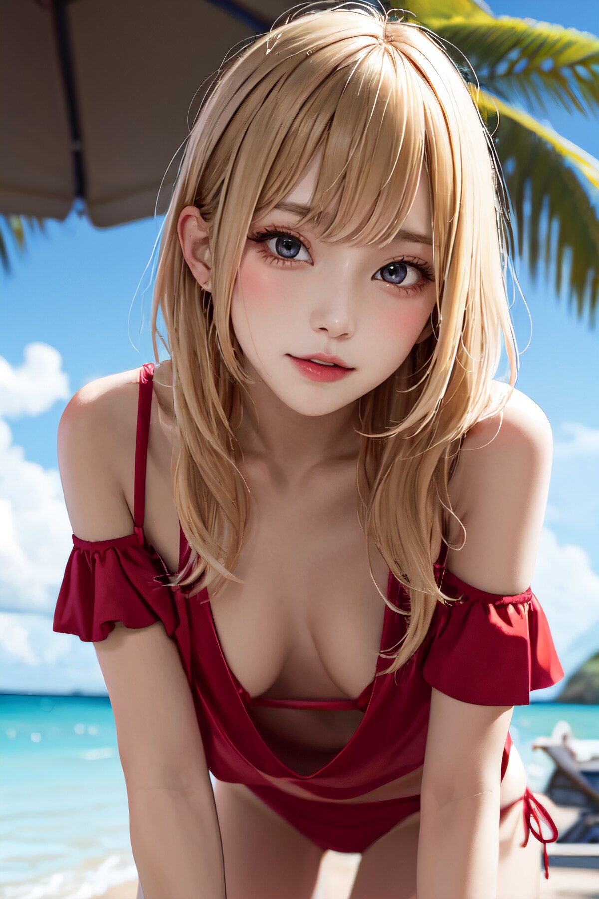 金髪赤ビキニ2