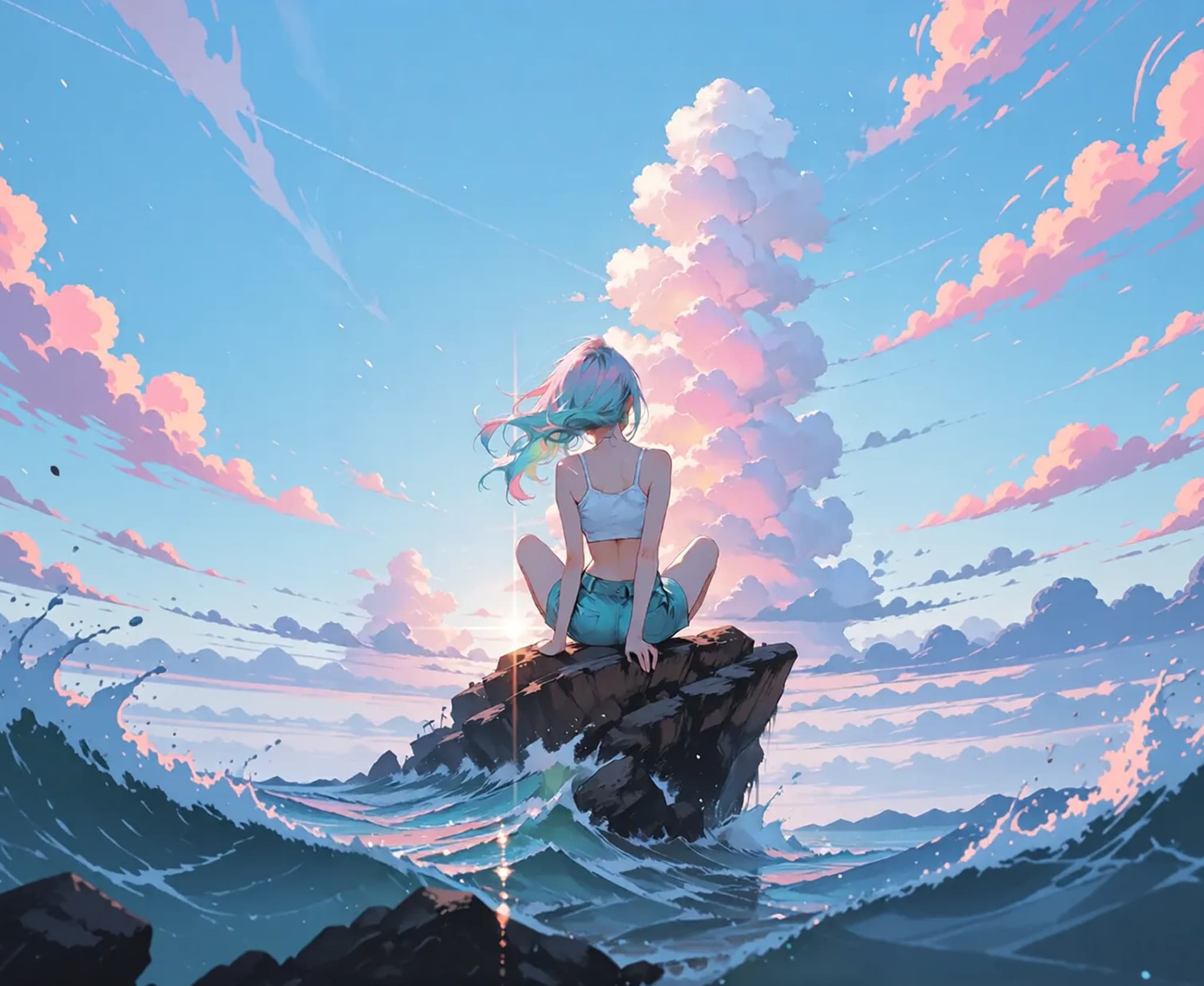 荒波と入道雲 | の人気AIイラスト・グラビア