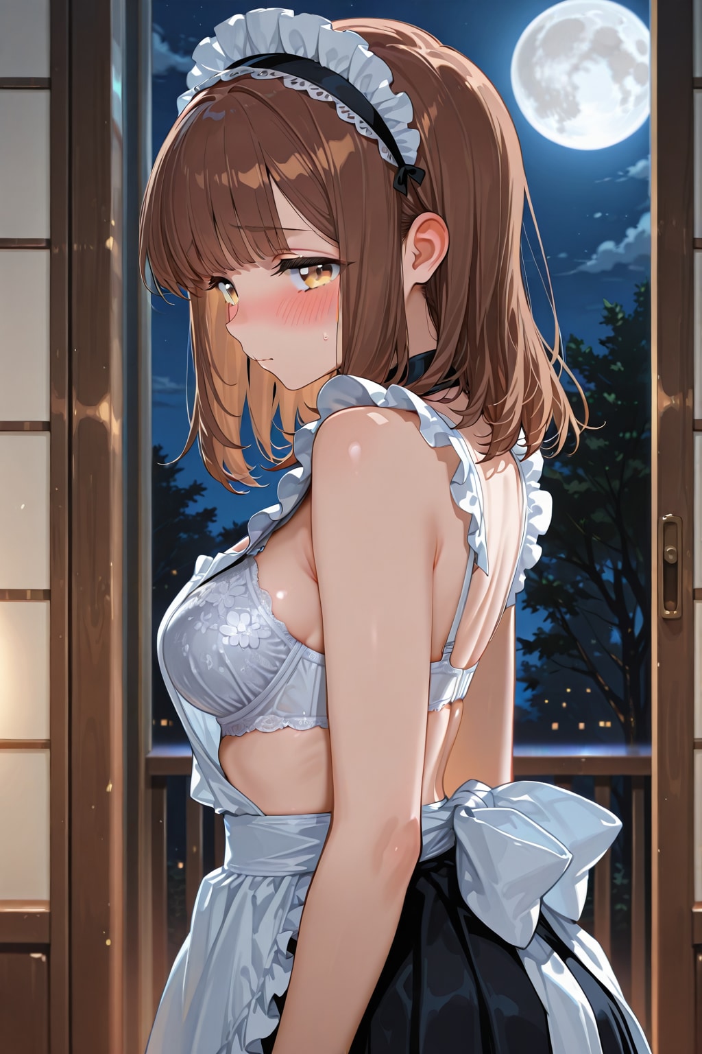 セクシーメイド衣装の心実