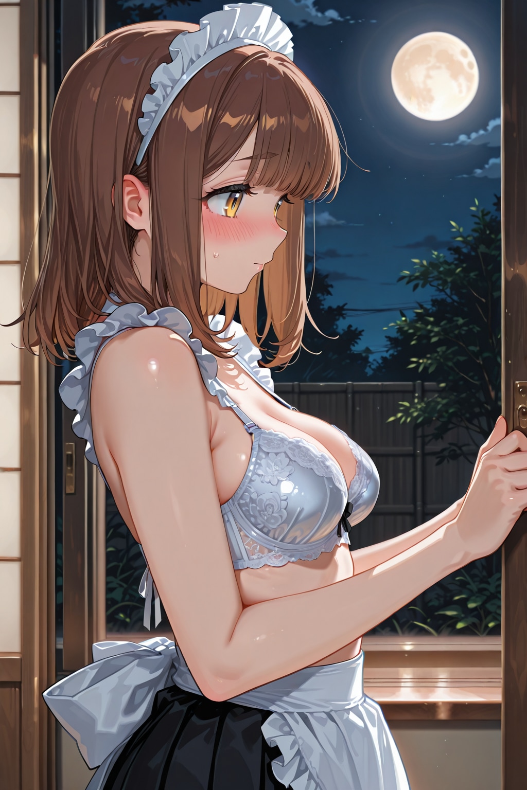 セクシーメイド衣装の心実