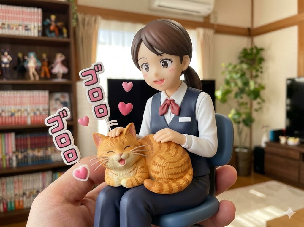 パチンコ猫フィギュア