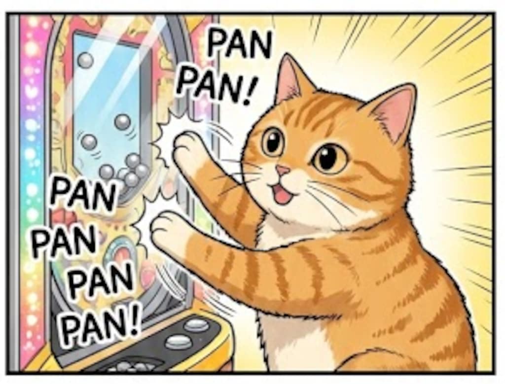 パチンコ猫フィギュア