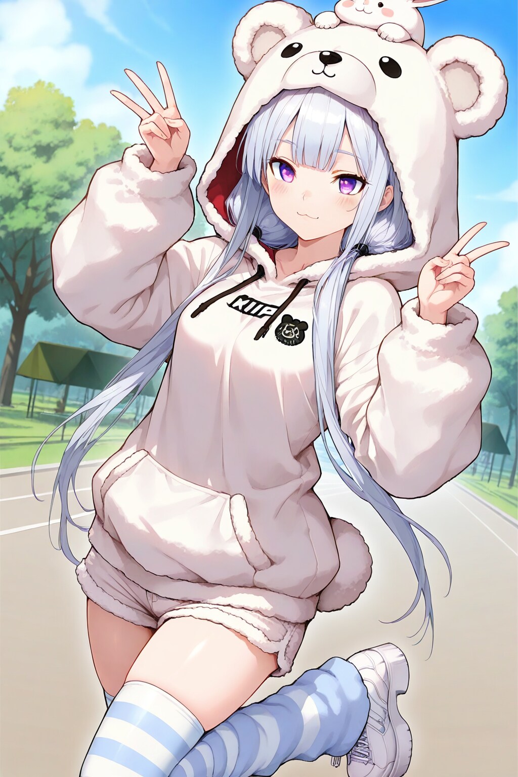 くまみみパーカーうさこさん