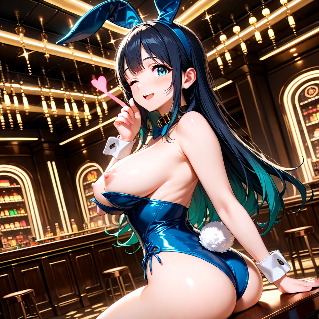 青バニーディーラーさんの乳尻太もも