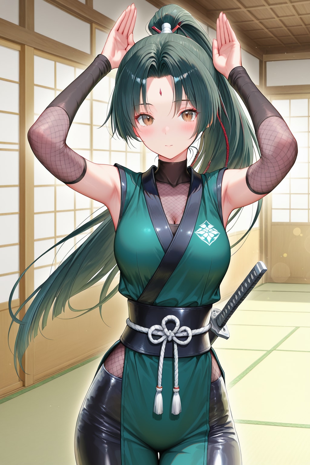 おはうさポーズのくのいちさん