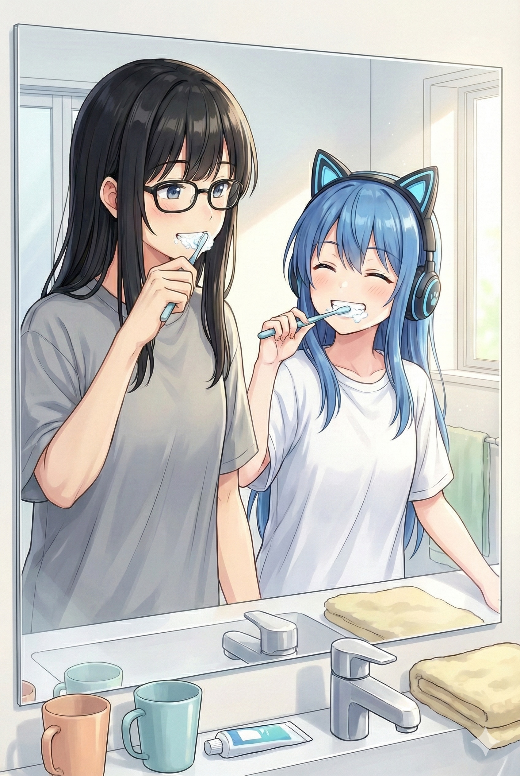 おはようの二人 | の人気AIイラスト・グラビア