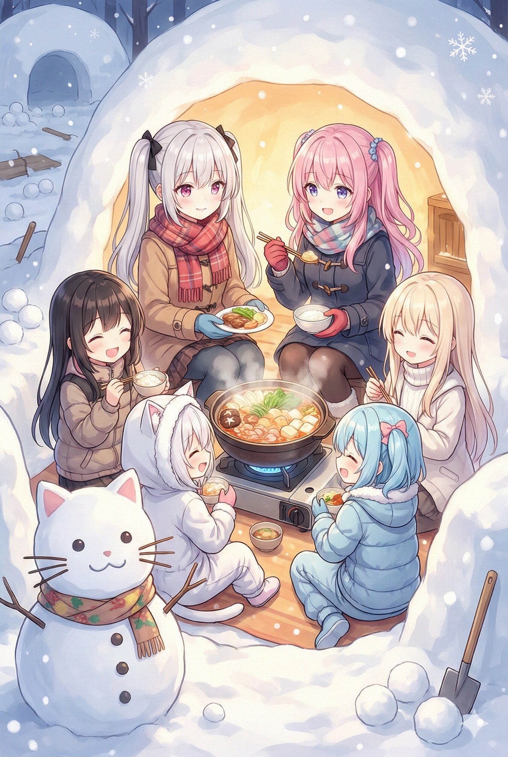 みんなでかまくら鍋 🍲⛄️