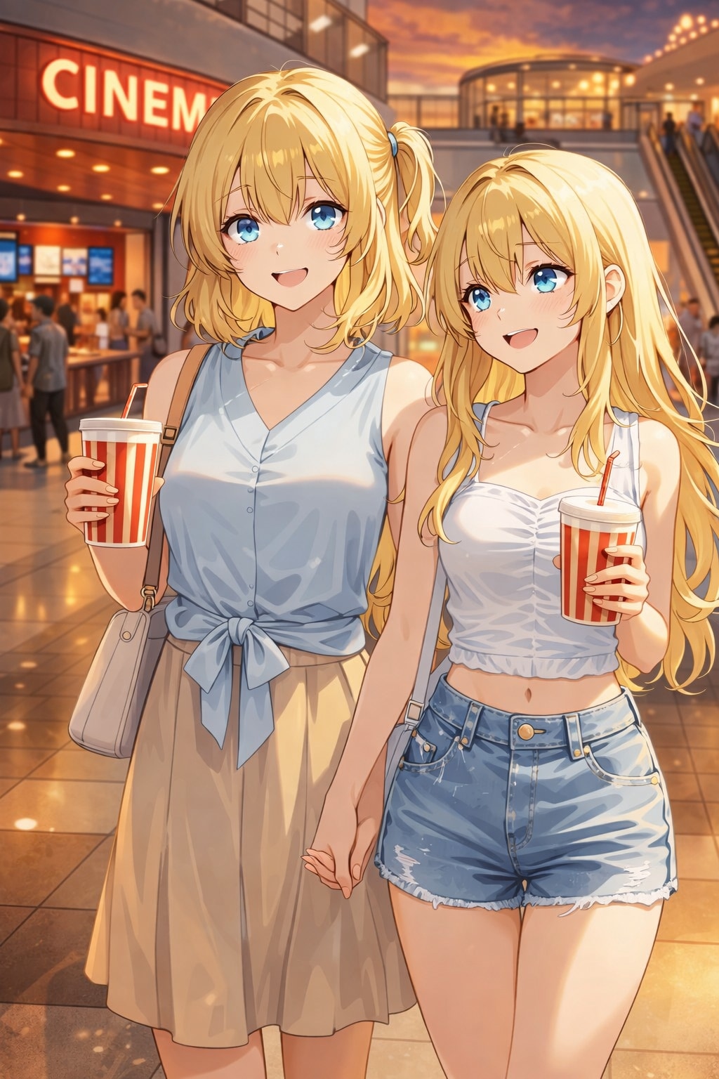 一緒に映画観に行く菅生親子 | の人気AIイラスト・グラビア