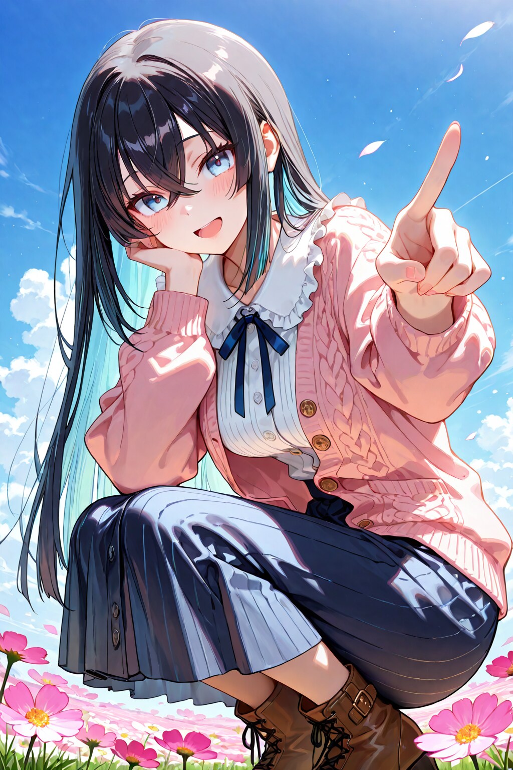 晶とコスモス畑で | の人気AIイラスト・グラビア