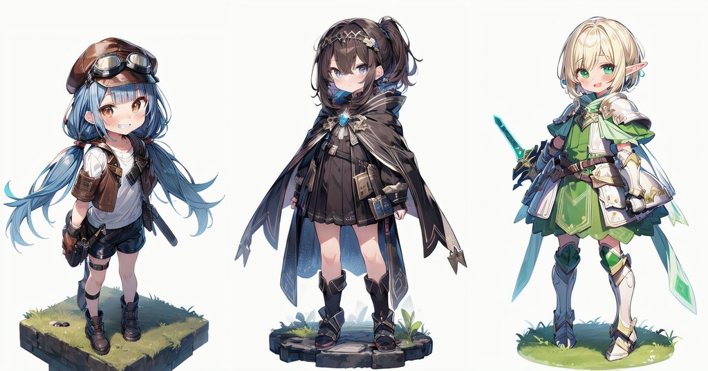 いつもの子たちの立ち絵風