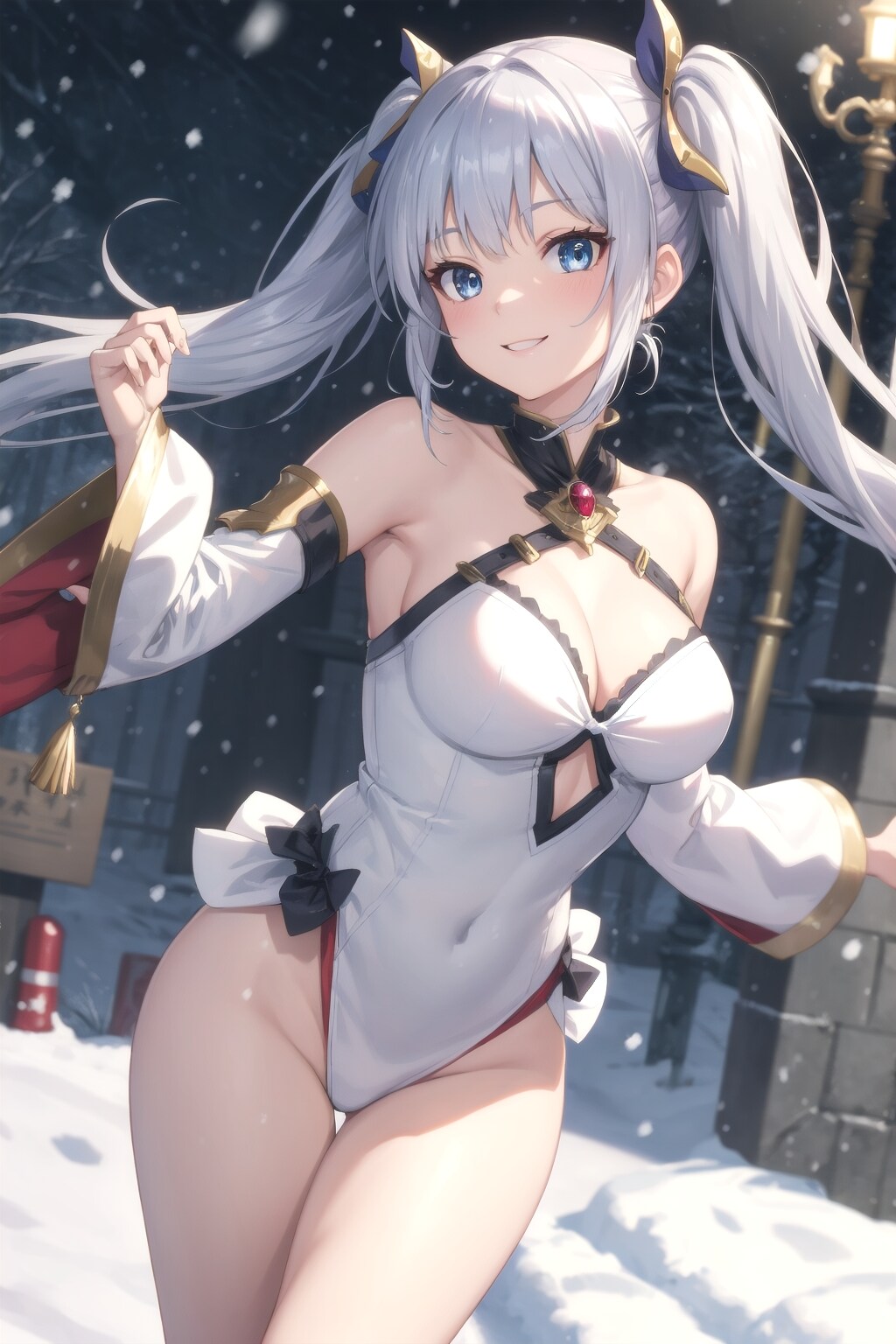 雪景色と彲影(ちかげ)ちゃん♪