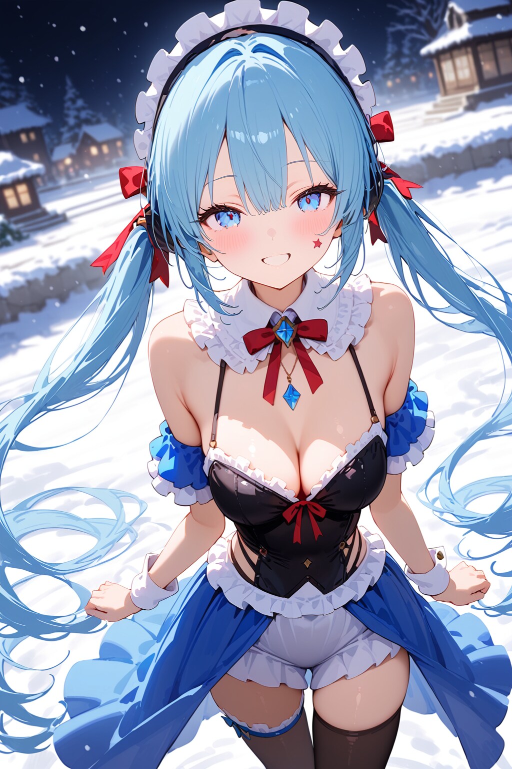 雪景色と彲影(ちかげ)ちゃん♪