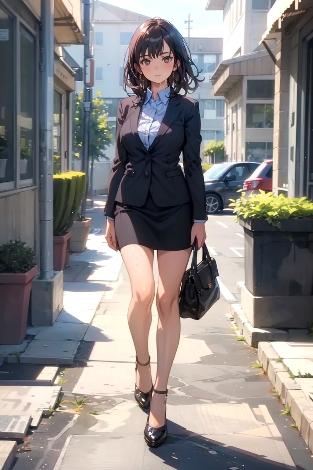 通勤中のOLさん