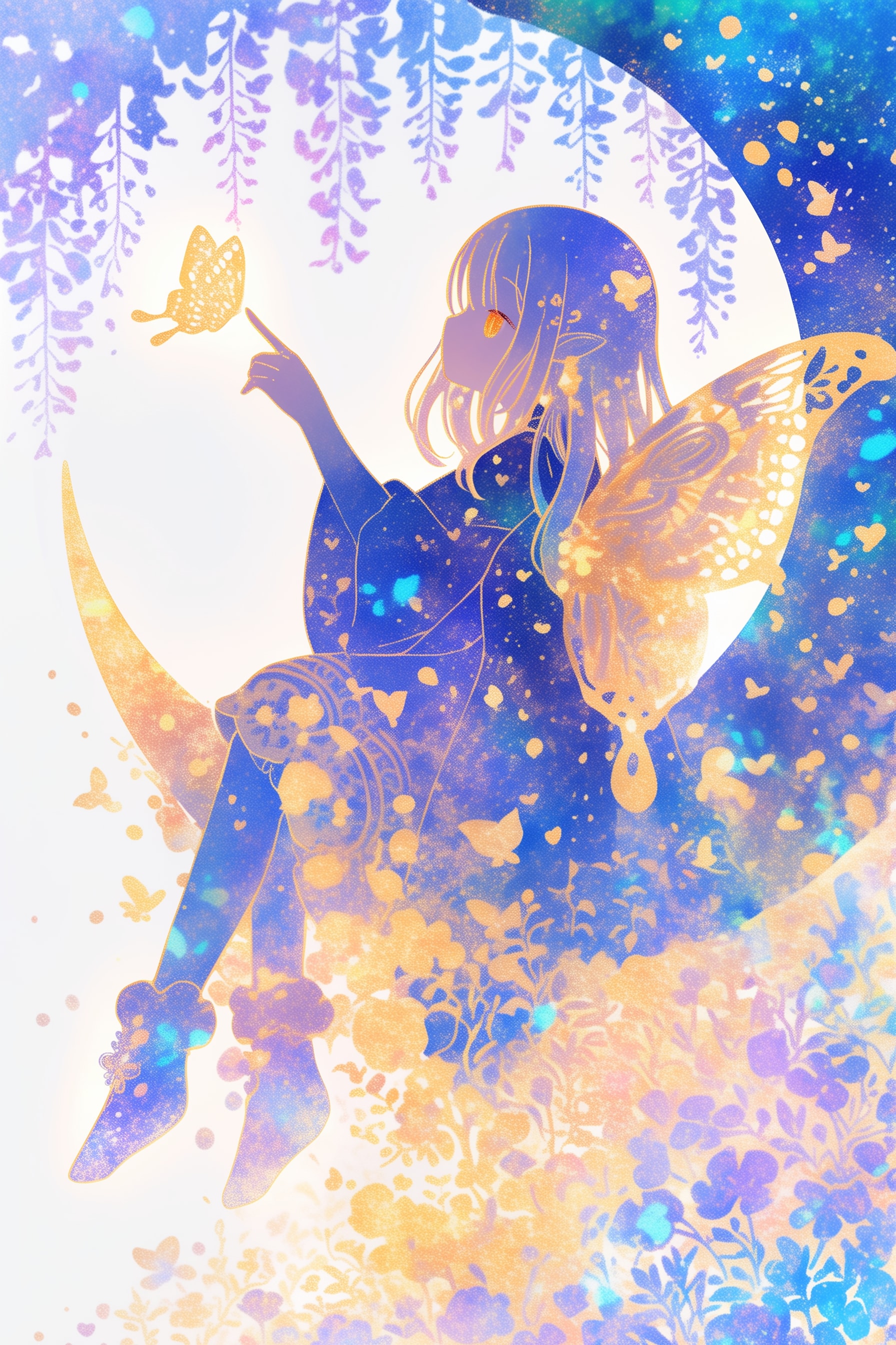 月と花と妖精 | の人気AIイラスト・グラビア