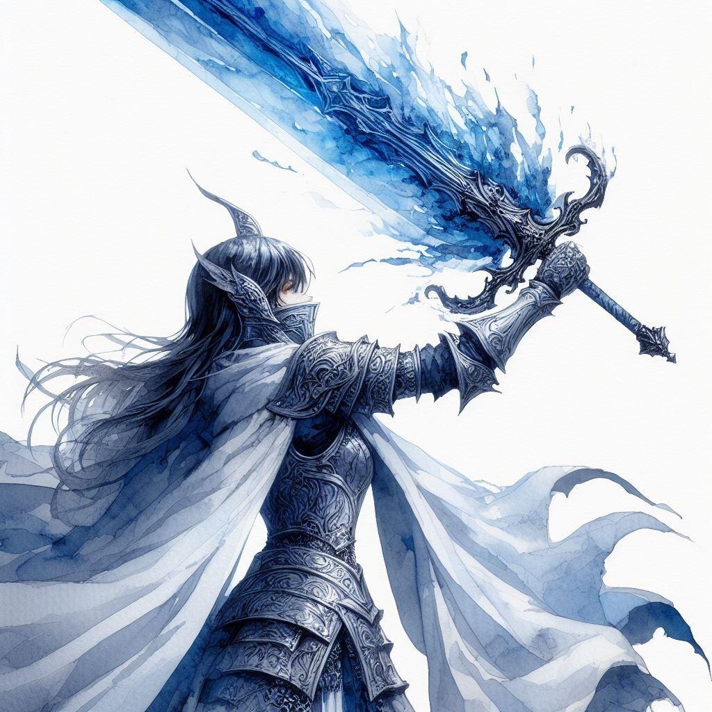 氷の炎の剣を持つ騎士