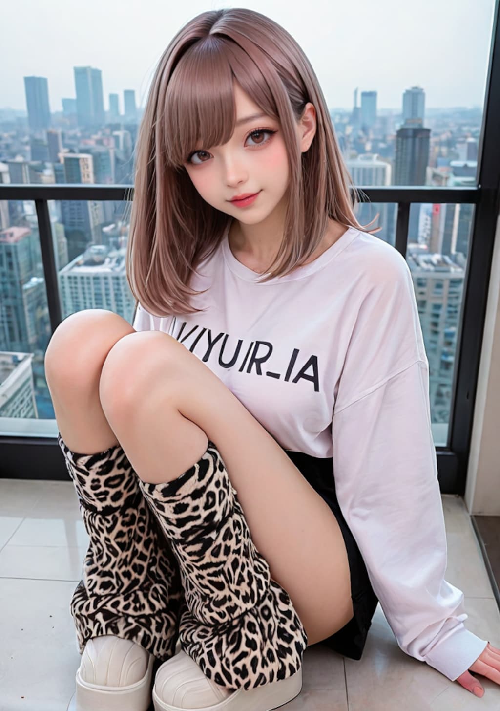 アニマルレッグウオーマー女子　2