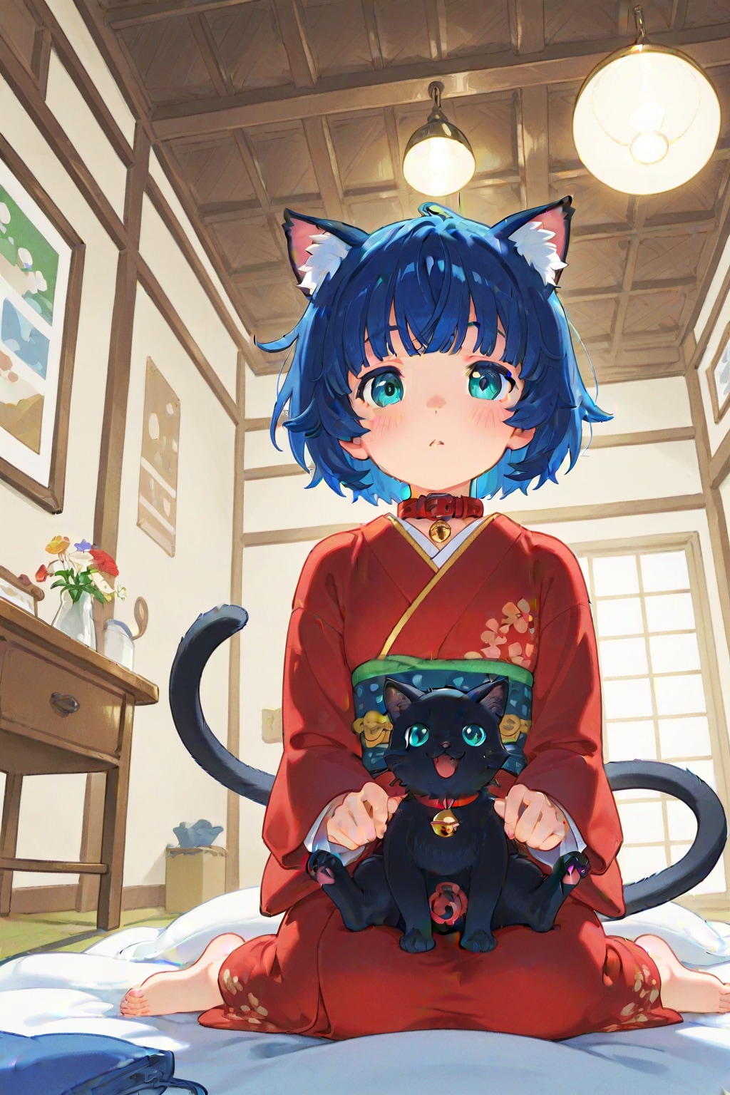 🐱猫耳座敷童ちゃん(*´ω｀*)ｶﾜｲｲ | の人気AIイラスト・グラビア