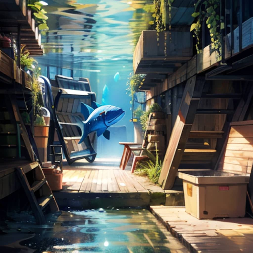 海に沈んだ家