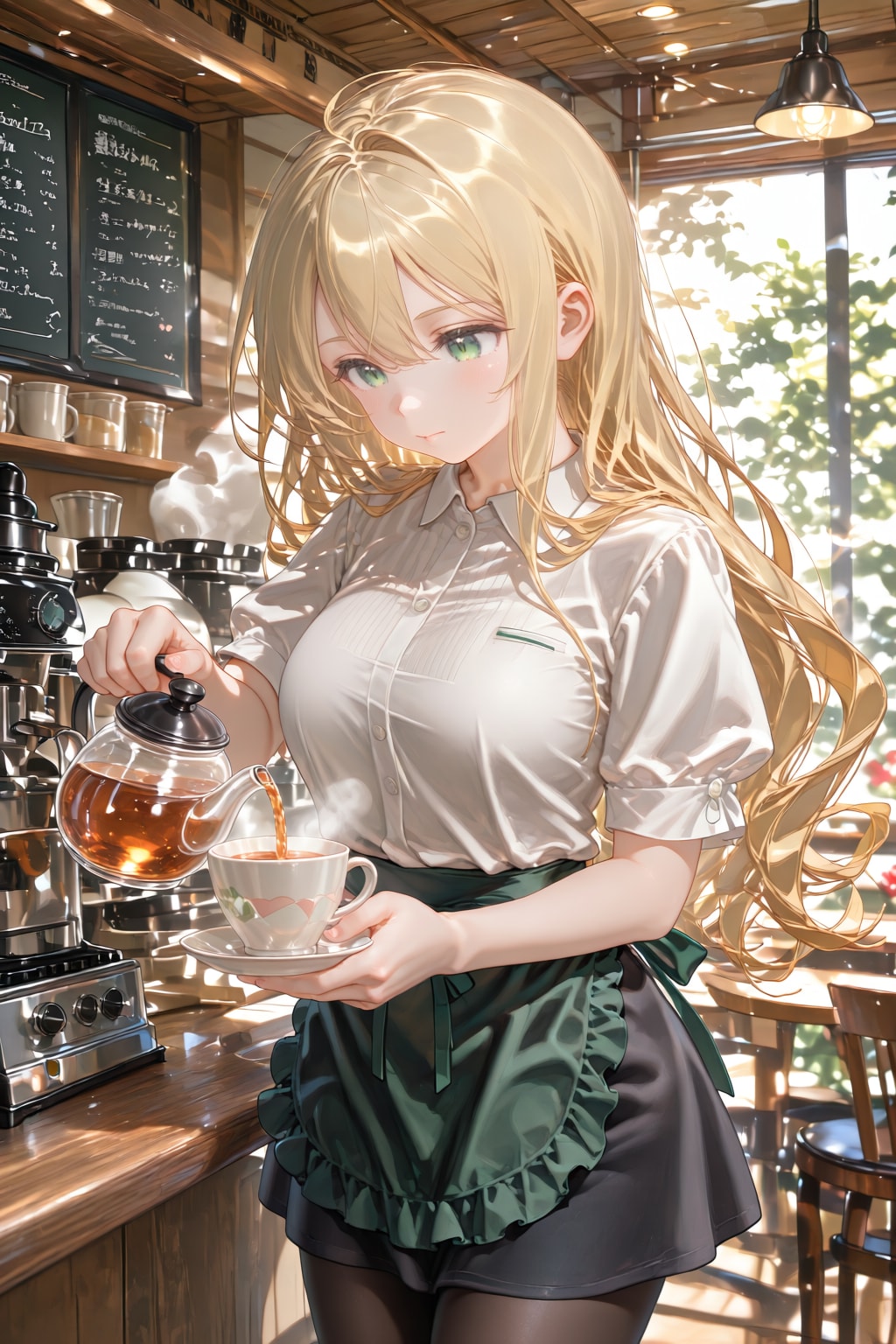 カフェで働くおねえさん