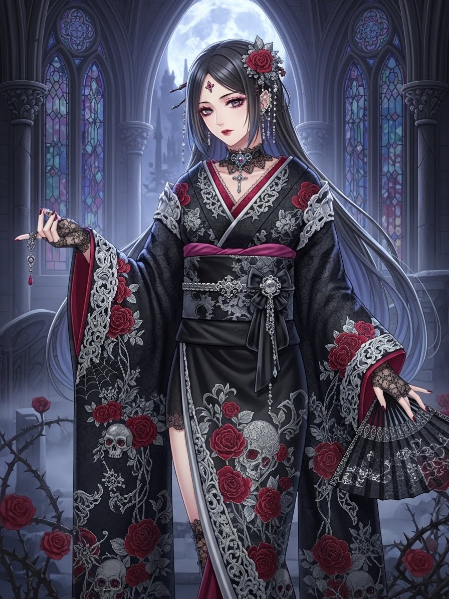 ゴシック着物② | の人気AIイラスト・グラビア