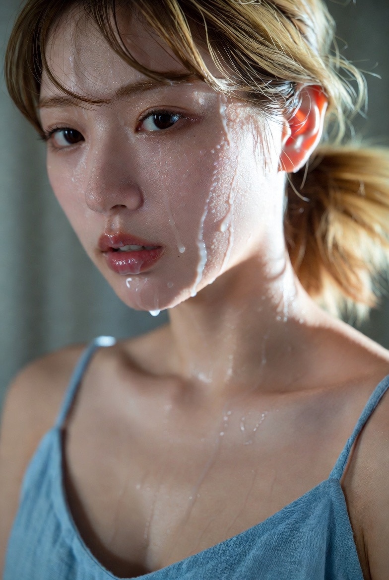 新妻の美しい顔に