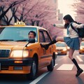【謎画像】タクシーを拾おうと蹴りを入れる女の子 2枚目