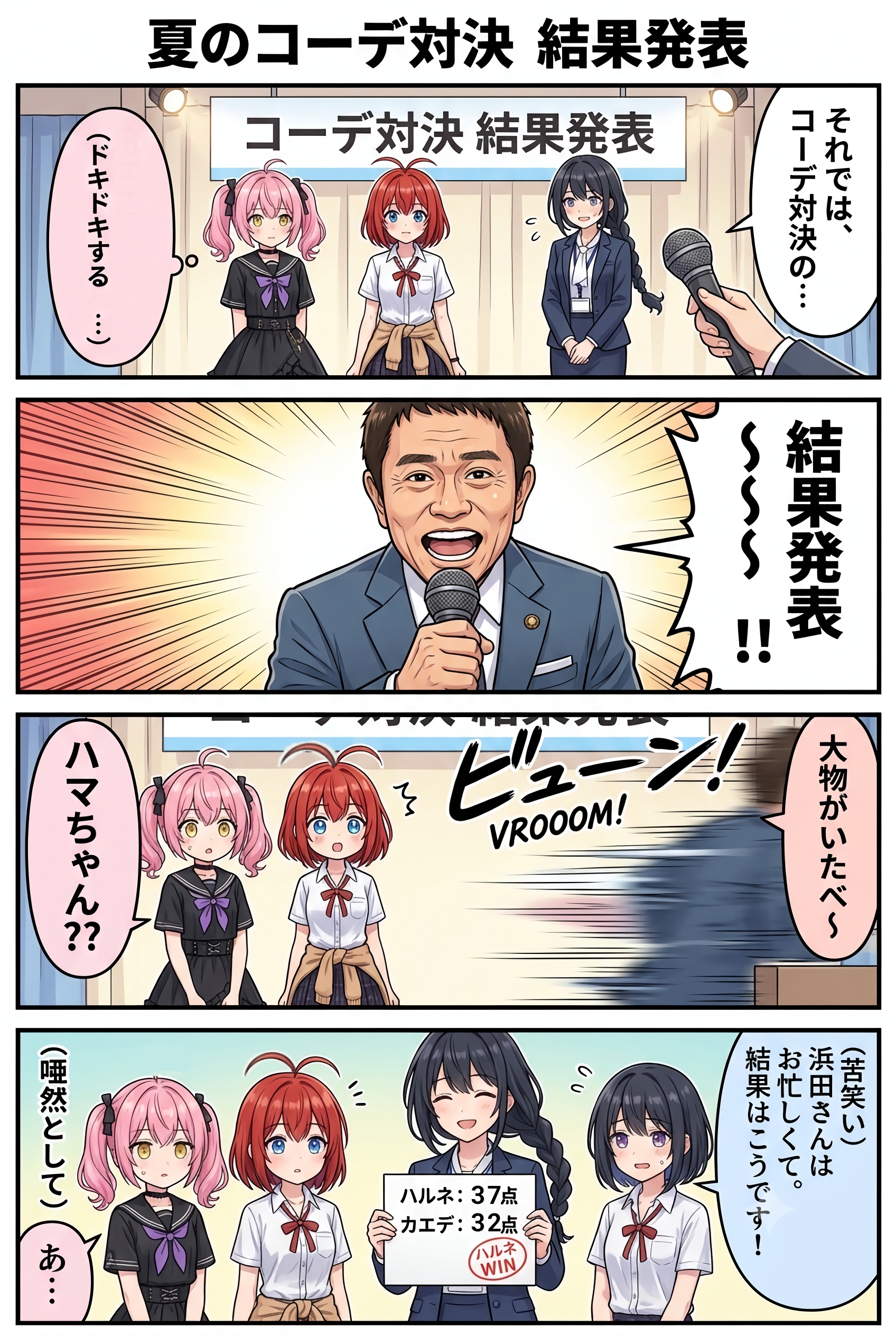 夏のコーデ対決結果発表&罰ゲーム
