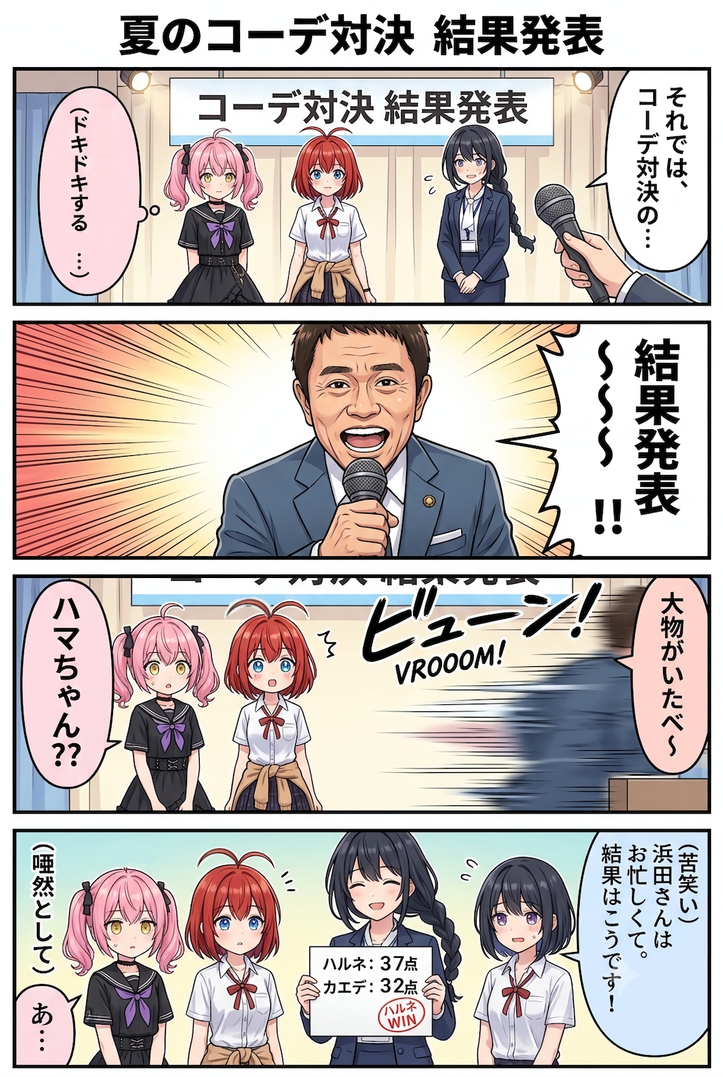 夏のコーデ対決結果発表&罰ゲーム