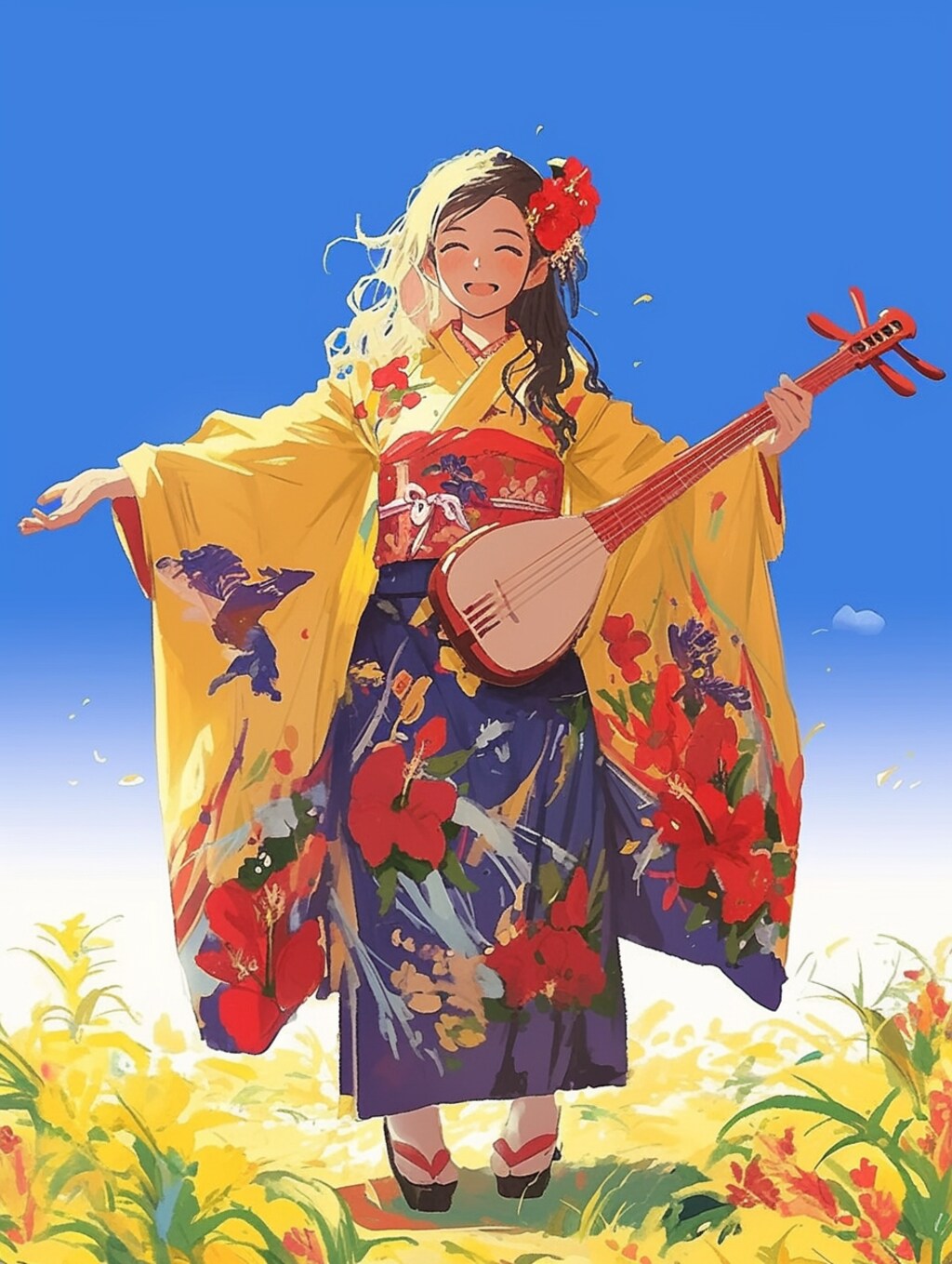 🌺琉装と三線🌺