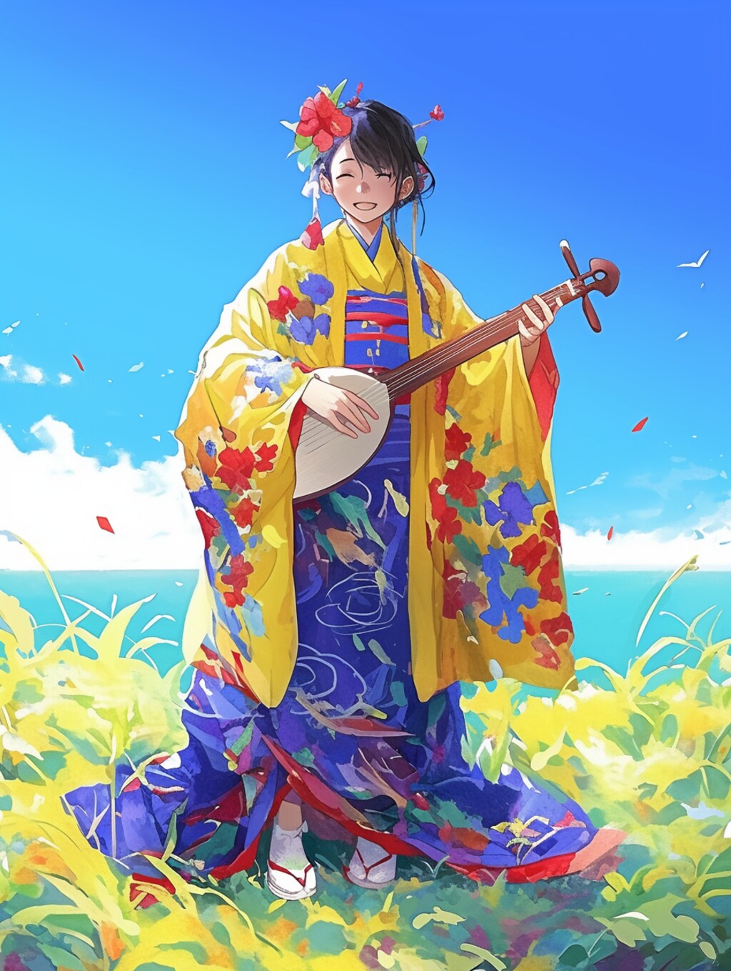 🌺琉装と三線🌺