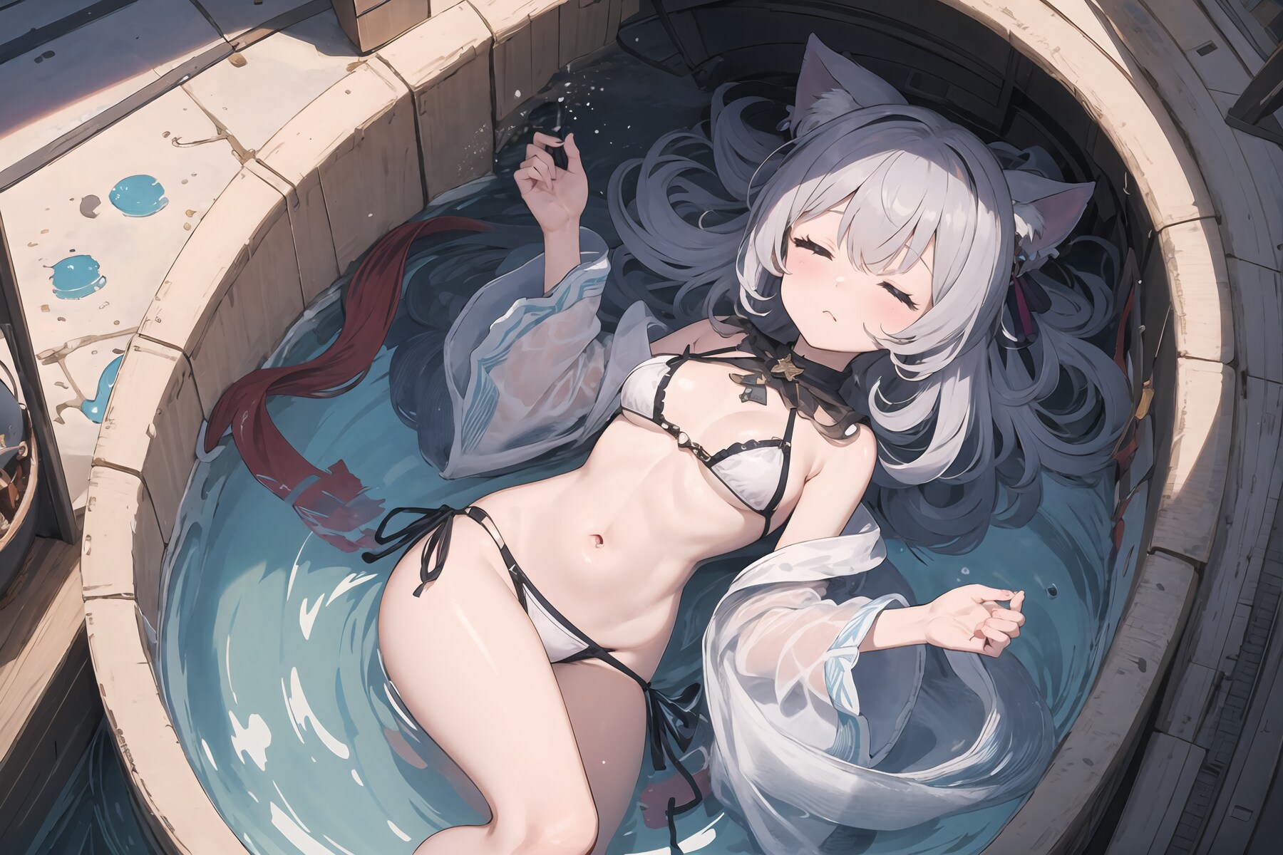 猫耳ビキニ盥少女 : 2023.11.18