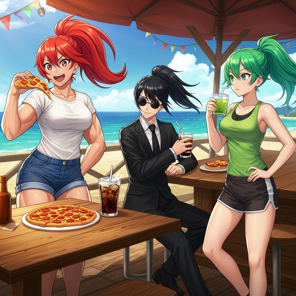 三色ぽにちゃん　描き分けチャレンジ