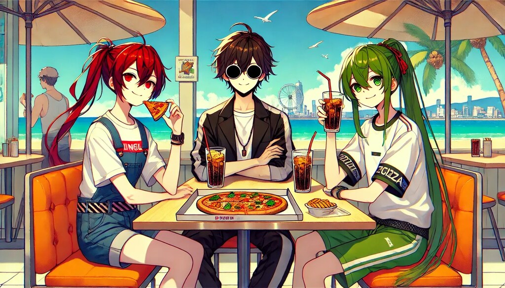 三色ぽにちゃん　描き分けチャレンジ