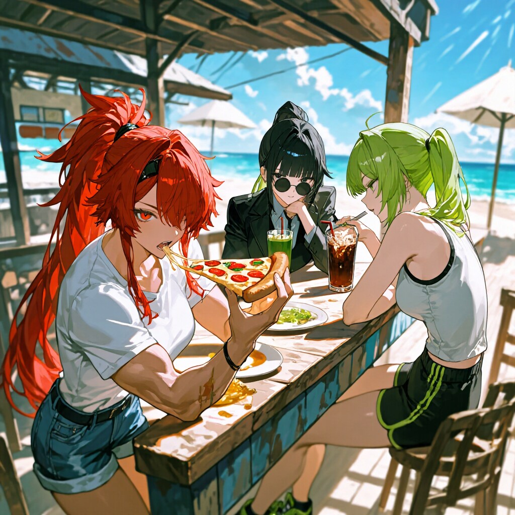 三色ぽにちゃん　描き分けチャレンジ