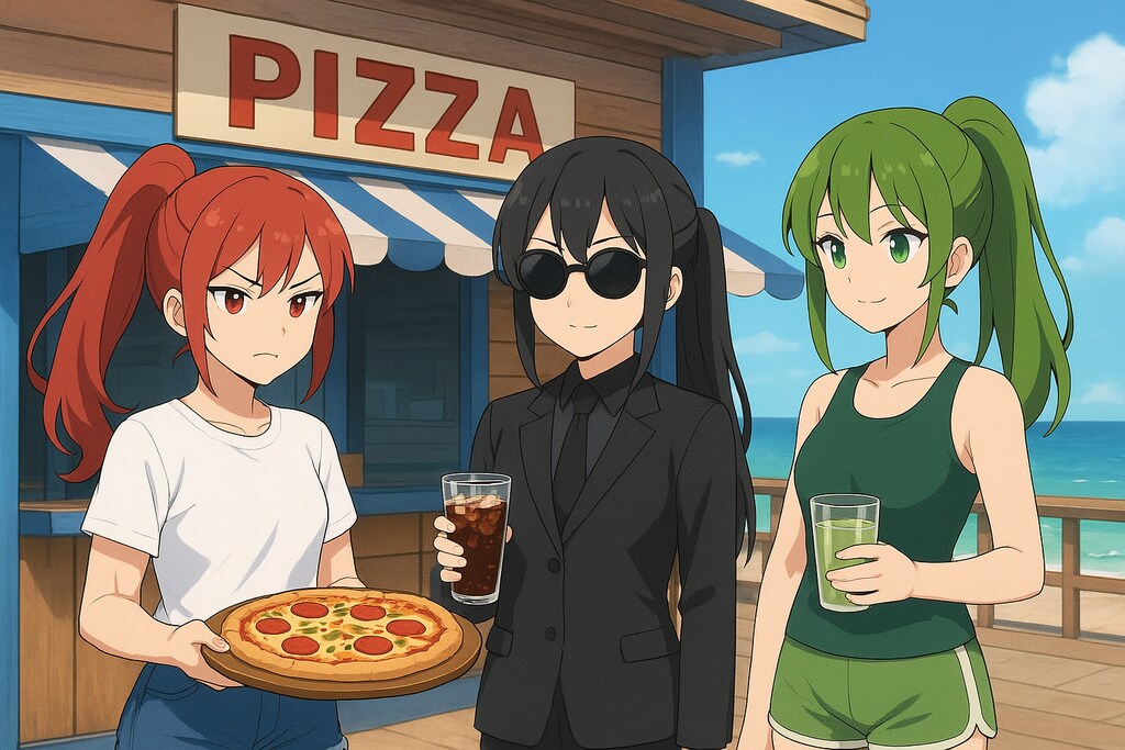 三色ぽにちゃん　描き分けチャレンジ