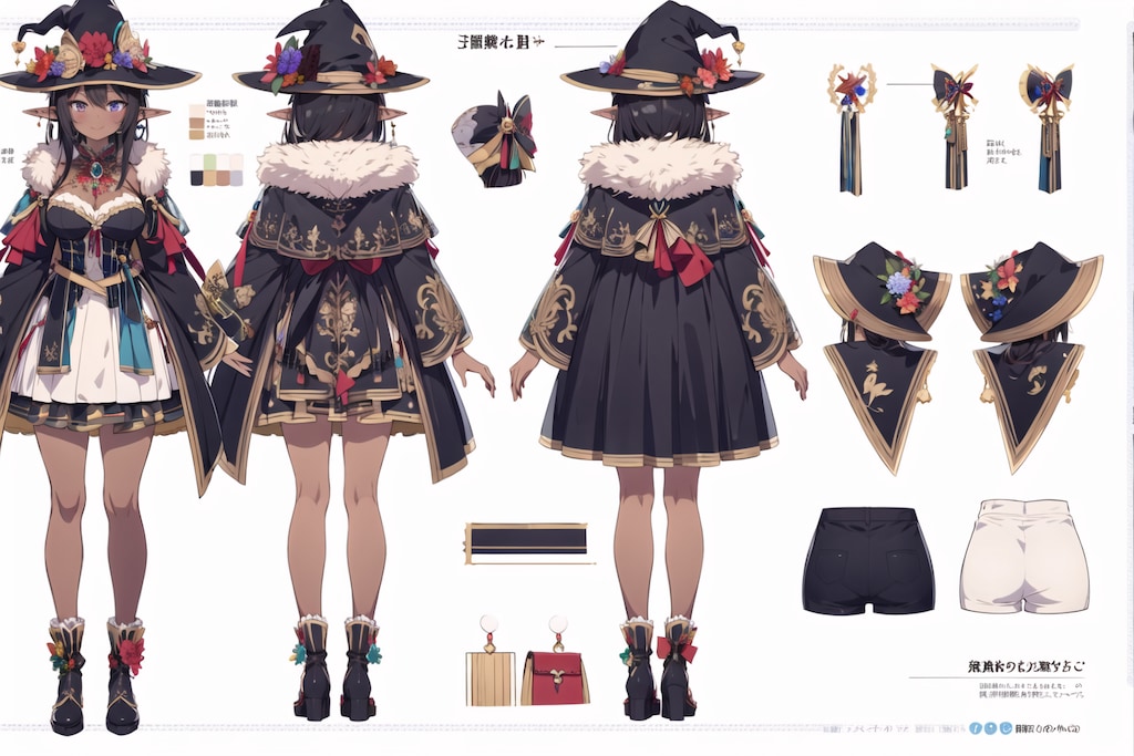 ダークエルフさん設定画（再投稿）