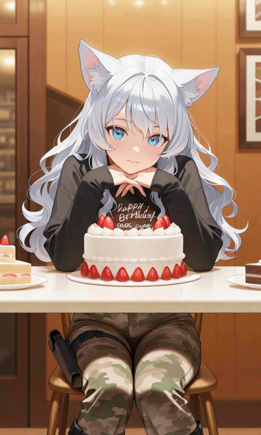 【ＦＡ】カモフラウルフちゃんに誕生日ケーキを