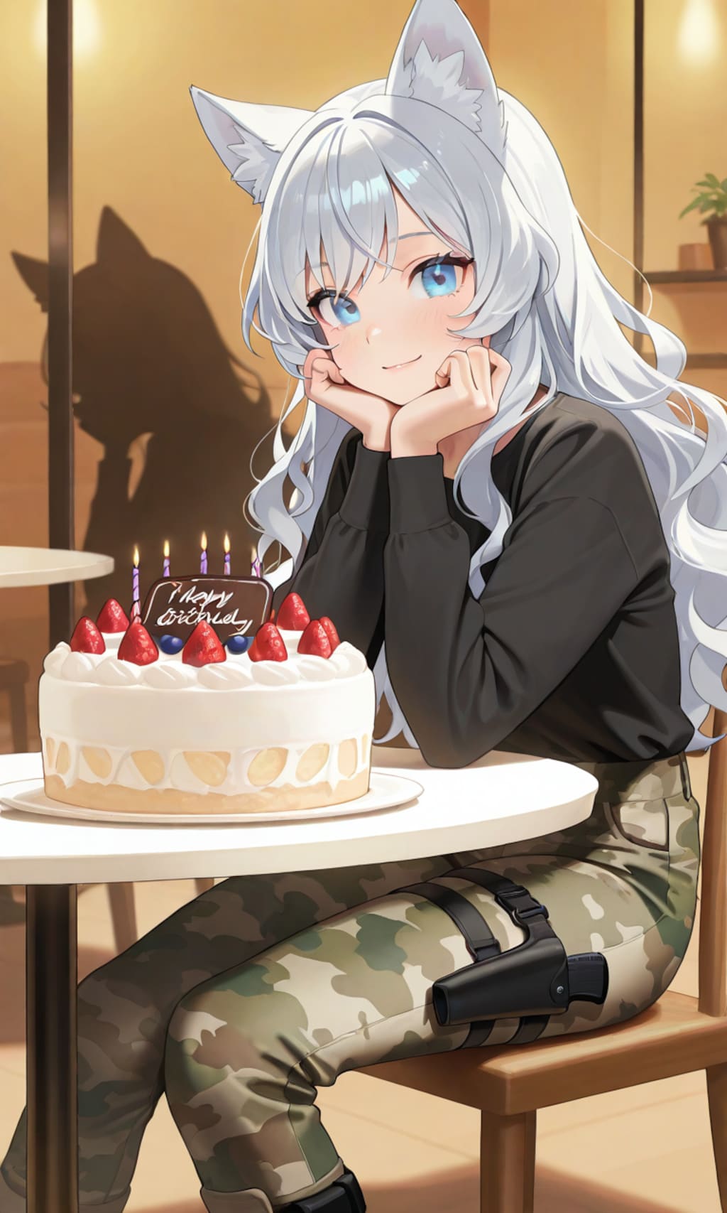 【ＦＡ】カモフラウルフちゃんに誕生日ケーキを