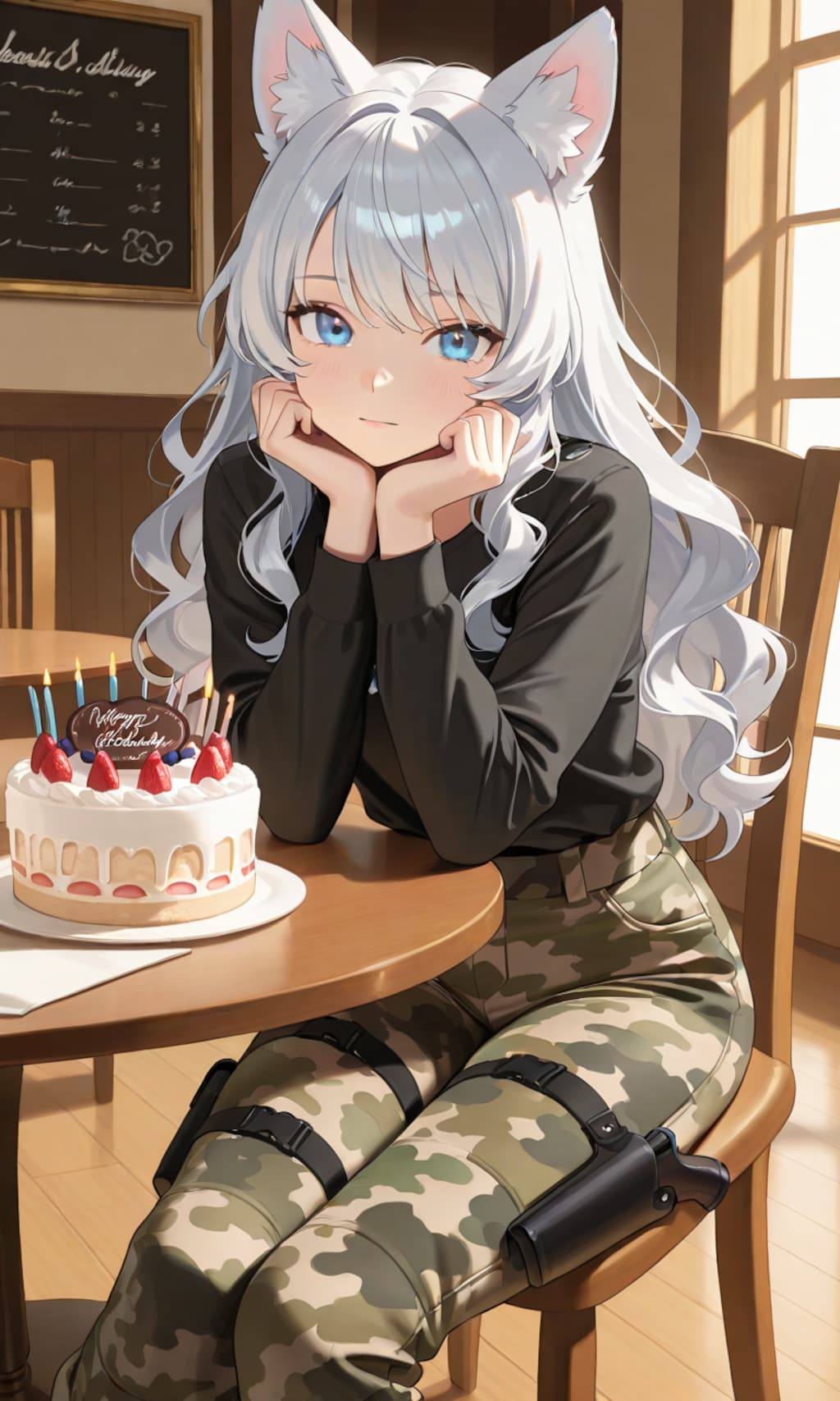 【ＦＡ】カモフラウルフちゃんに誕生日ケーキを