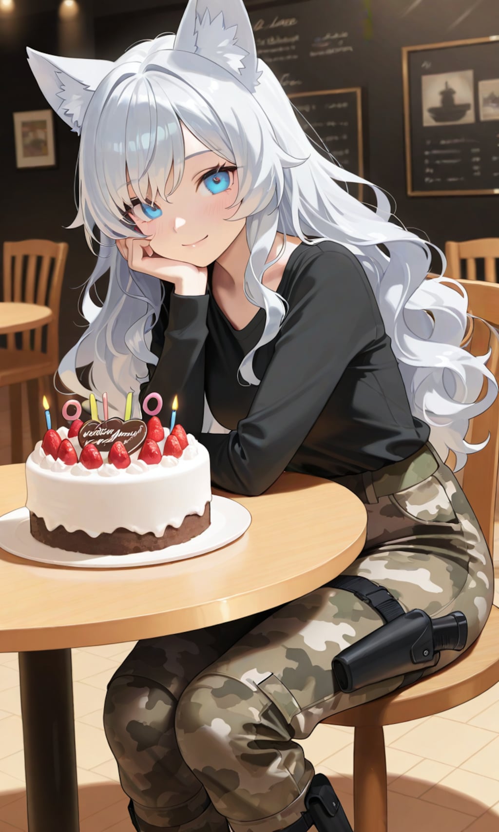 【ＦＡ】カモフラウルフちゃんに誕生日ケーキを