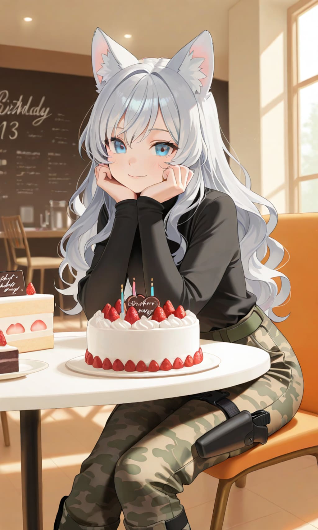 【ＦＡ】カモフラウルフちゃんに誕生日ケーキを